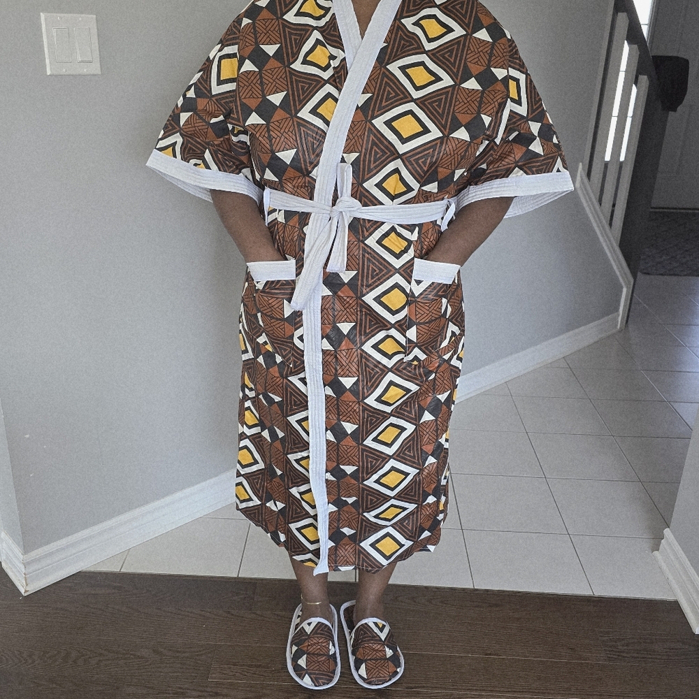 Handmade African fabric robe Set